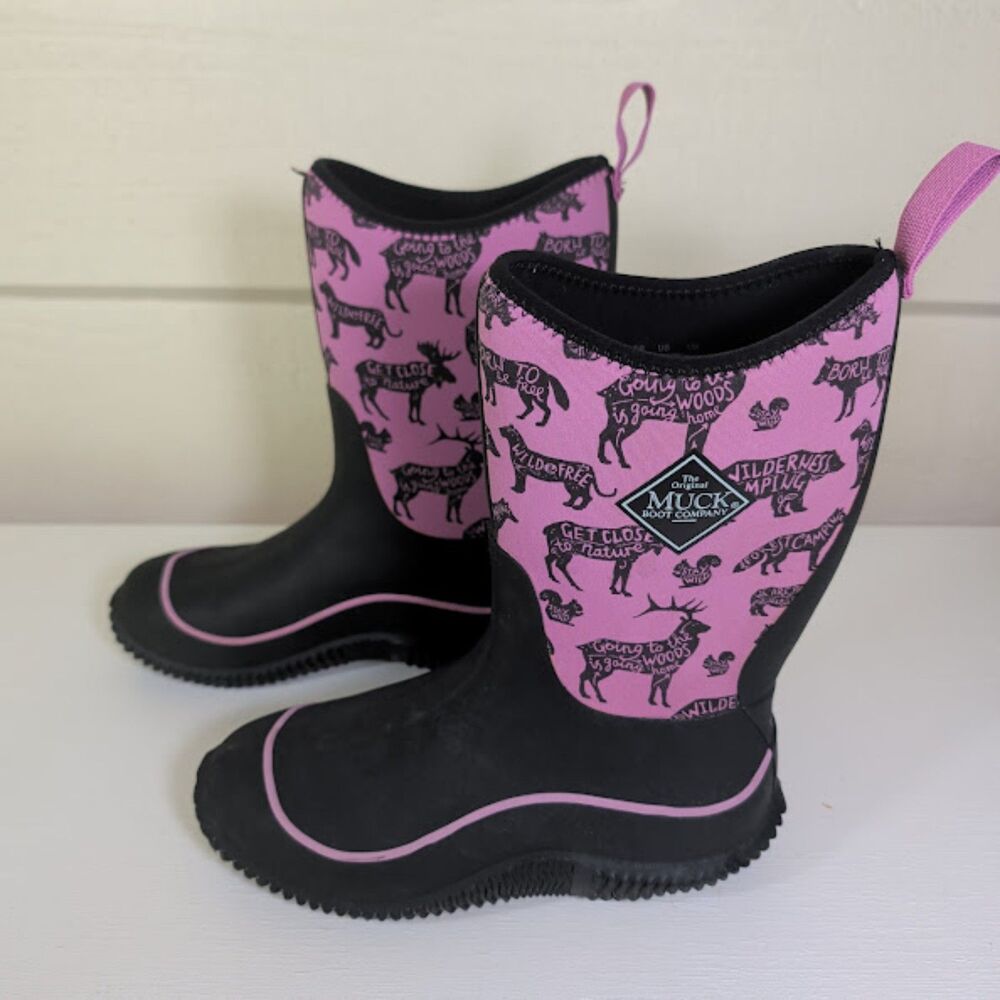 6 The Original Muck Boot Company Kids' Hale boots pink wilderness animal print